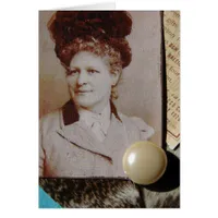 Vintage Lady, Feather, Button