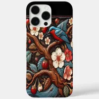 Vibrant Cherry Blossoms and Bluebird Scene iPhone 16 Pro Max Case