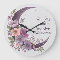 Floral Moon Wall Clock