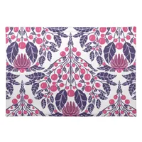 Art Nouveau Pink & Purple Vintage Floral Scallop  Cloth Placemat