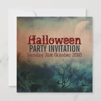 Halloween Moon Grunge Invitation