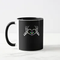 Skeleton Hand Heart Mardi Gras Vibrant Expression Mug