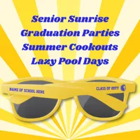 Yellow and Blue Lion Mascot Graduate Sunglasses