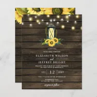 Budget String Lights Sunflowers Lantern Invitation