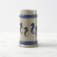 Mug - Seahorses in Blue and Gray