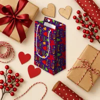 Playful Purple Colorful I Love You Small Gift Bag