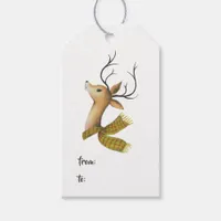 Retro Vintage Reindeer Christmas Gift Tags