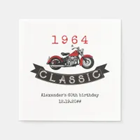 Any Age Vintage Classic Motorcycle Biker Birthday Napkins