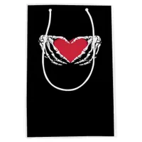 Funny Skeleton Heart Hands Classic Look Medium Gift Bag
