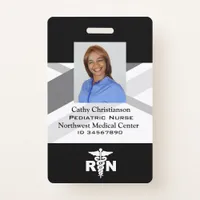 RN Registered Nurse Name Badge Scanner Code