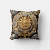 Ancient Aztec & Celtic Abstract mixed symbols  Throw Pillow