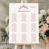 Elegant Vintage Romance Burgundy Seating Chart