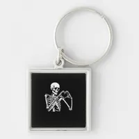 Skeleton Heart Hands Sign Halloween Costume Retro  Keychain
