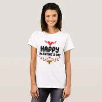 Happy Galentine's Day Red Heart & Wings Women's T-Shirt