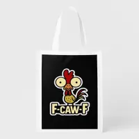 F-Caw-F Classic Vintage Graphic Grocery Bag