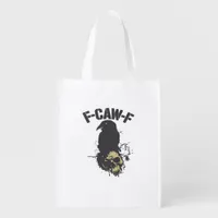 Funny F-Caw-F Crow Vintage Humor Essential Creativ Grocery Bag