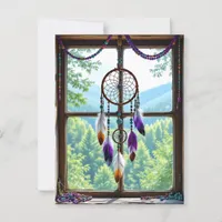 Dreamcatcher in Window | Boho Art Postcard