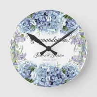 Forget-Me-Not Flowers Watercolor Elegant  Round Clock