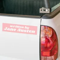 Jane Austen Favorite Author Girly Pastel Pink Bumper Sticker