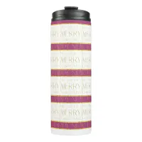 Magenta Gold Christmas Pattern#35 ID1009 Thermal Tumbler