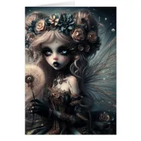 Goth Dandelion Fairy All Occasions Blank Inside 