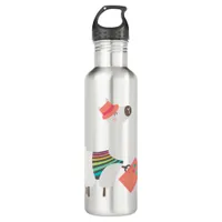 Alpaca and Suitcase Stainless Steel Water Bottle