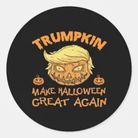 Trumpkin Halloween Pumpkin Classic Round Sticker