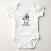 Potted Succulent Houseplant Custom Baby Bodysuit