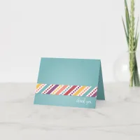 Rainbow Dots & Stripes Birthday Thank You Card