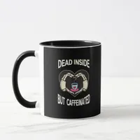 But Caffeinated Coffee Skeleton Hands Heart Mug