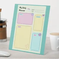 Colorful Pastel Kawaii Cute Daily Planner Pedestal Sign