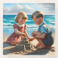 Children Building a Sandcastle on the Beach