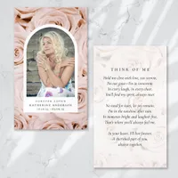 Forever Loved Blush Pink Roses Memorial Card