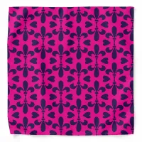 Medieval Heraldry Pink and Blue Decorative Symbol Bandana