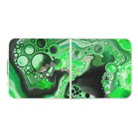 Green Digital Fluid Marble Art    Beer Pong Table