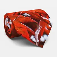 Elegant Japanese Red Maple Leaves Neck Tie