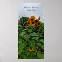 Sunflower and Morning Glory Photography Add Quote Poster