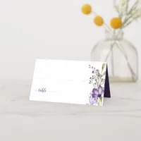 Boho Purple Wildflower Floral Wedding Place Card