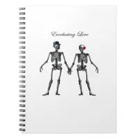 Gothic Skeleton Couple (Old Pink) Classic Notebook