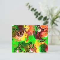 Digital Pour Painting Fluid Art Postcard