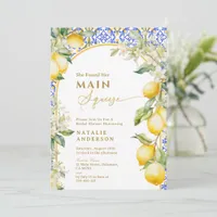 Italian Floral Lemon Main Squeeze Bridal Shower Invitation