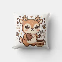 Cute Deer Coffee Pillow Art