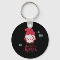 Christmas Gnome With Candycane Keychain