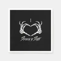 Spooky Classic - Skeleton Hands Heart Napkins