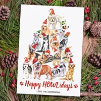 Happy HOWLidays Dog Lover Christmas Tree Dogs Holiday Card