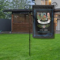 US 250 Years Patriotic Midnight Black Botanical  Garden Flag