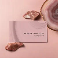 Rose Gold and Pink Agate Business Card