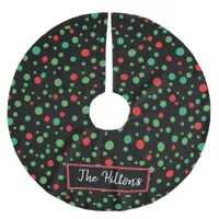 Whimsical Personalized  Polka Dot Christmas Skirt Brushed Polyester Tree Skirt