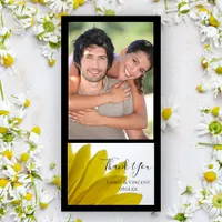 Yellow Daisy Flower Petals Wedding Thank You