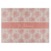 Abstract Floral Watercolor Pattern Peach and Pink Cutting Board